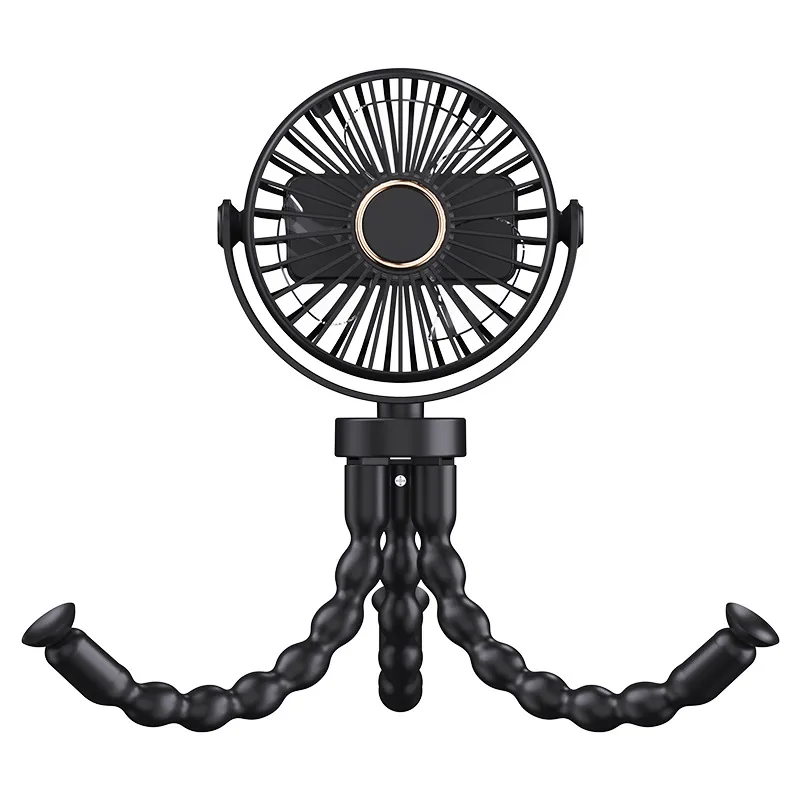 Baby Stroller Fan with Finger-Proof Safety Guard – Portable USB Rechargeable Octopus Fan with Flexible Tripod, 3 Speeds & 360° Rotatable Head for Car Seat, Crib, Travel (Custom Logo Available)
